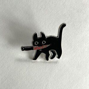 *♪ Naughty Black Cat Kitty Enamel Pin *♪